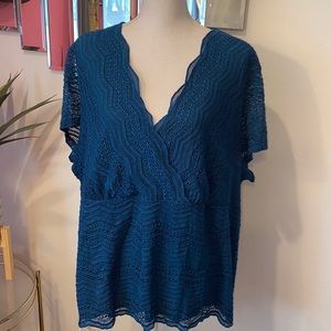 Lane Bryant dark turquoise top